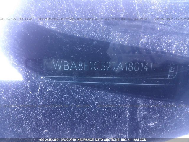 WBA8E1C52JA180141 - 2018 BMW 330E BLACK photo 9