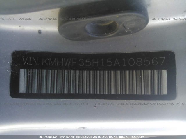 KMHWF35H15A108567 - 2005 HYUNDAI SONATA GLS/LX SILVER photo 9