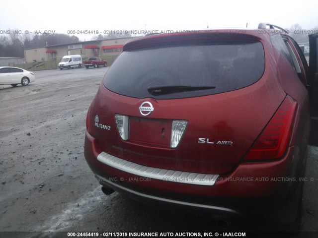 JN8AZ08W96W544901 - 2006 NISSAN MURANO SL/SE/S BURGUNDY photo 4