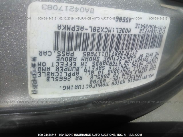 4T1BF28B71U117685 - 2001 TOYOTA AVALON XL/XLS SILVER photo 9