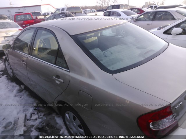 4T1BE32K32U103494 - 2002 TOYOTA CAMRY LE/XLE/SE BEIGE photo 3