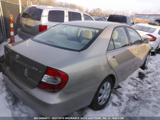 4T1BE32K32U103494 - 2002 TOYOTA CAMRY LE/XLE/SE BEIGE photo 4