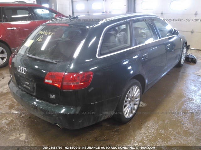 WAUKH74F66N175600 - 2006 AUDI A6 AVANT QUATTRO GREEN photo 4