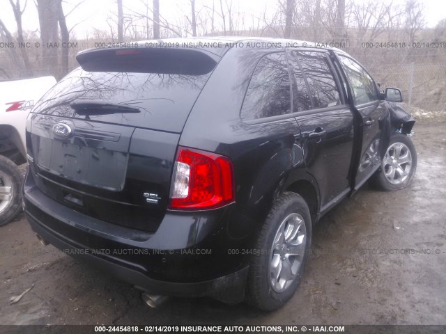 2FMDK4JC3DBB18278 - 2013 FORD EDGE SEL BLACK photo 4