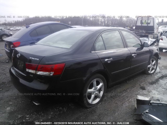 5NPEU46FX6H028302 - 2006 HYUNDAI SONATA GLS/LX BLACK photo 4