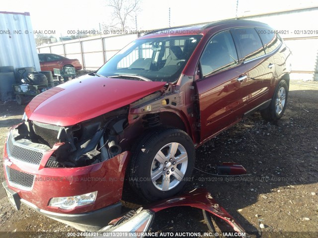 1GNKRGEDXBJ323060 - 2011 CHEVROLET TRAVERSE LT MAROON photo 2