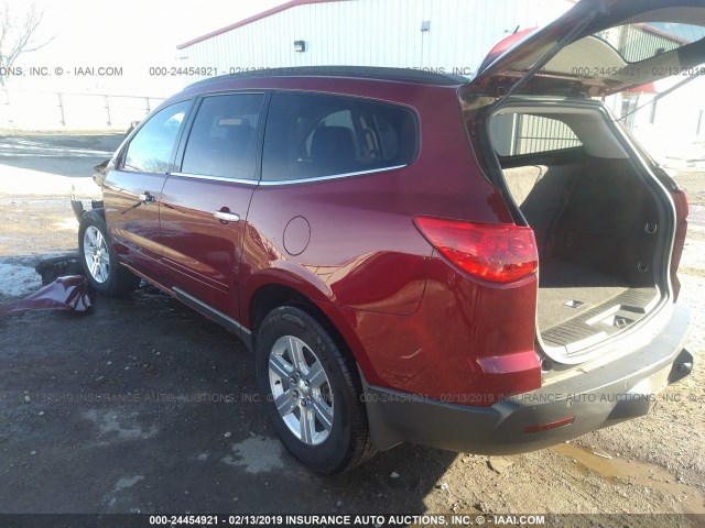 1GNKRGEDXBJ323060 - 2011 CHEVROLET TRAVERSE LT MAROON photo 3