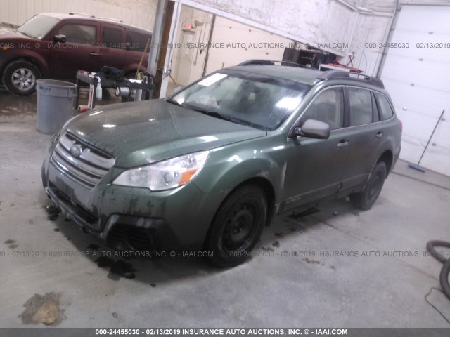 4S4BRCAC9D3271096 - 2013 SUBARU OUTBACK 2.5I GREEN photo 2