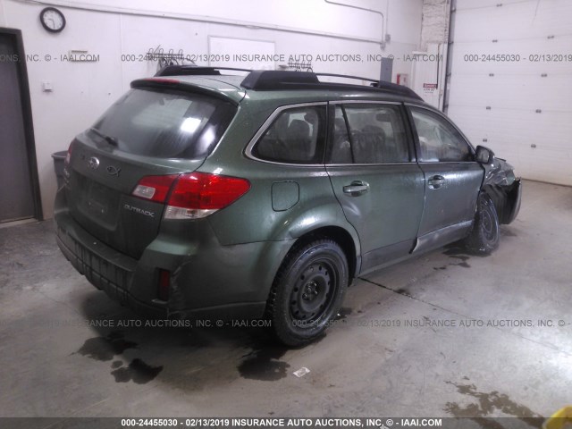 4S4BRCAC9D3271096 - 2013 SUBARU OUTBACK 2.5I GREEN photo 4