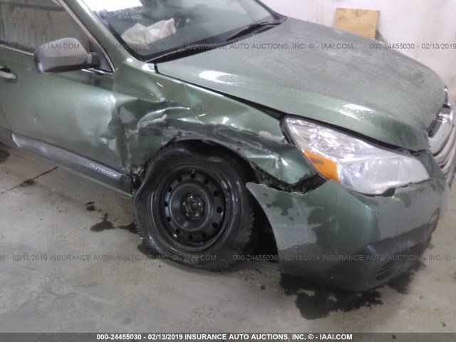 4S4BRCAC9D3271096 - 2013 SUBARU OUTBACK 2.5I GREEN photo 6