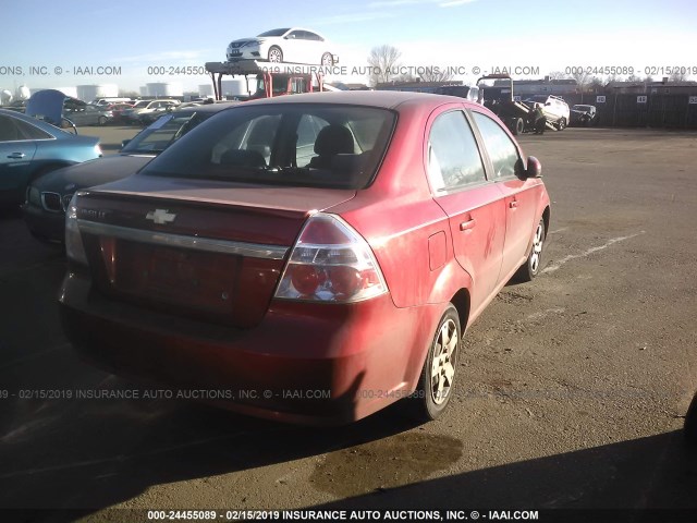 KL1TD5DE3AB131893 - 2010 CHEVROLET AVEO LS/LT BURGUNDY photo 4