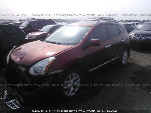 JN8AS5MT1BW166791 - 2011 NISSAN ROGUE S/SV/KROM BURGUNDY photo 2