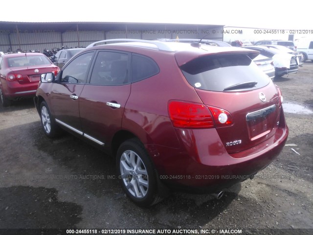 JN8AS5MT1BW166791 - 2011 NISSAN ROGUE S/SV/KROM BURGUNDY photo 3