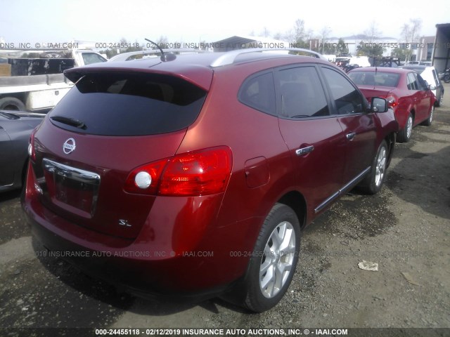 JN8AS5MT1BW166791 - 2011 NISSAN ROGUE S/SV/KROM BURGUNDY photo 4