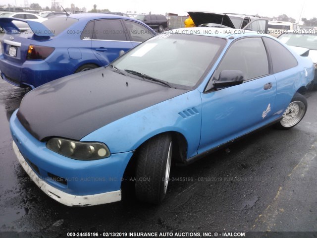 2HGEJ222XSH511650 - 1995 HONDA CIVIC DX BLUE photo 2