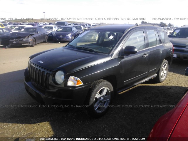 1J8FT47018D702467 - 2008 JEEP COMPASS SPORT BLACK photo 2