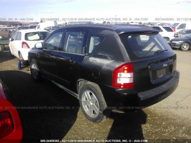 1J8FT47018D702467 - 2008 JEEP COMPASS SPORT BLACK photo 3