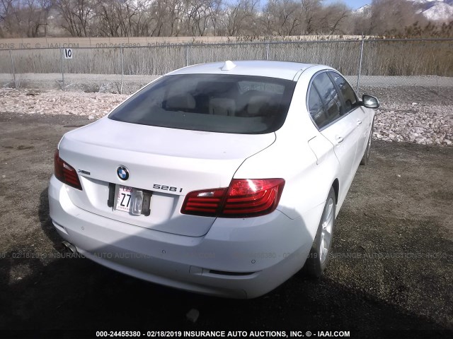 WBA5A7C54ED219706 - 2014 BMW 528 XI WHITE photo 4