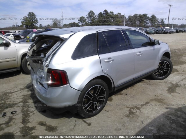 2FMDK3JC5DBA57980 - 2013 FORD EDGE SEL SILVER photo 4