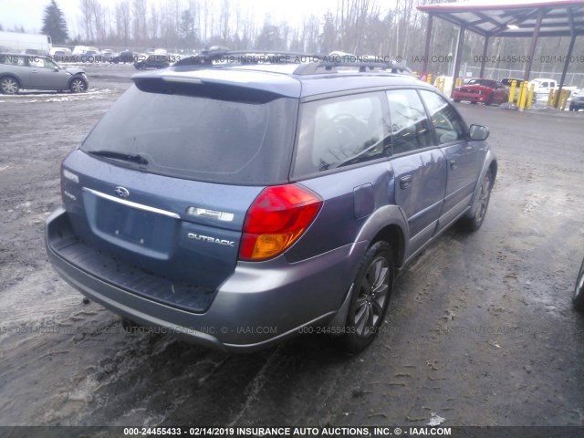 4S4BP61C557307416 - 2005 SUBARU LEGACY OUTBACK 2.5I BLUE photo 4