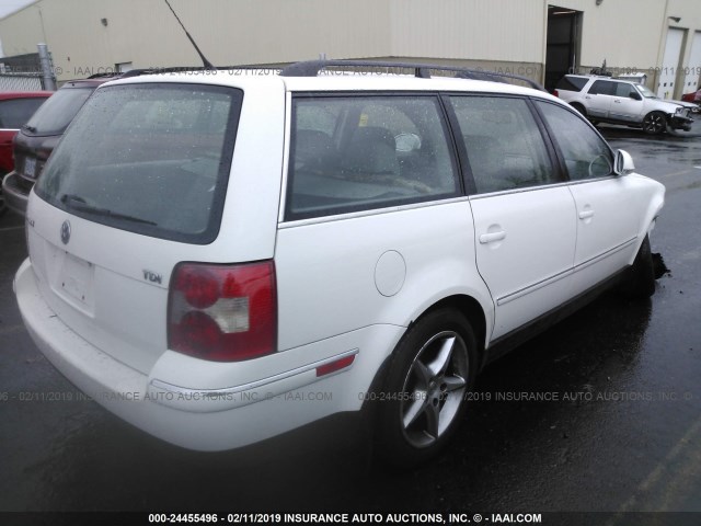 WVWNE63B94E295549 - 2004 VOLKSWAGEN PASSAT GL TDI WHITE photo 4