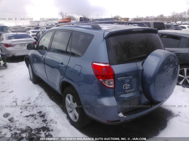 JTMZD31V676051033 - 2007 TOYOTA RAV4 LIMITED BLUE photo 3