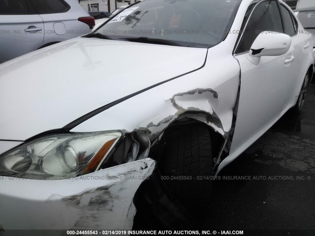 JTHBK262285069583 - 2008 LEXUS IS 250 WHITE photo 6