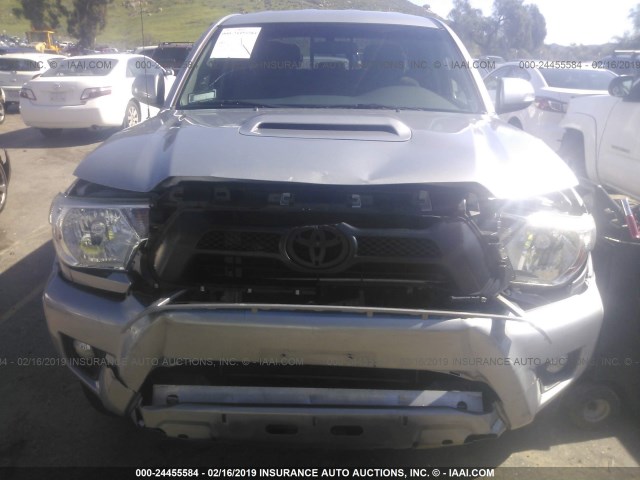 3TMMU4FN9FM078539 - 2015 TOYOTA TACOMA DOUBLE CAB LONG BED GRAY photo 6