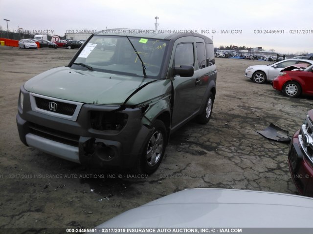 5J6YH28533L051822 - 2003 HONDA ELEMENT EX GREEN photo 2