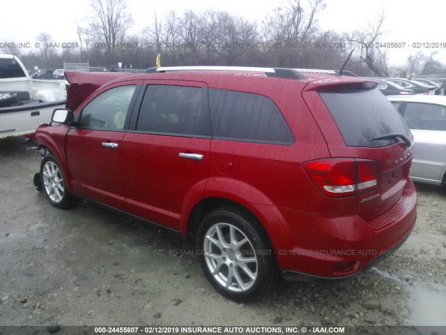 3C4PDCDG6DT567253 - 2013 DODGE JOURNEY CREW RED photo 3