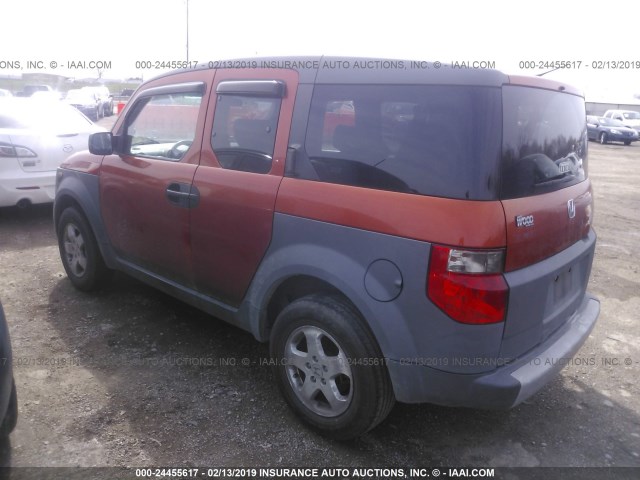 5J6YH185X3L005933 - 2003 HONDA ELEMENT EX ORANGE photo 3