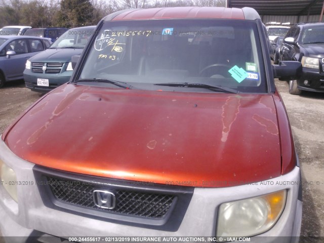 5J6YH185X3L005933 - 2003 HONDA ELEMENT EX ORANGE photo 6