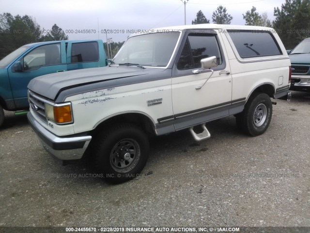 1FMEU15N3LLA53200 - 1990 FORD BRONCO U100 WHITE photo 2