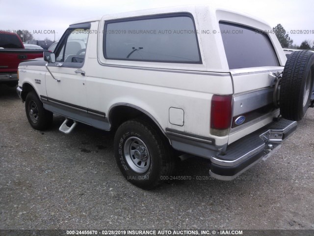 1FMEU15N3LLA53200 - 1990 FORD BRONCO U100 WHITE photo 3