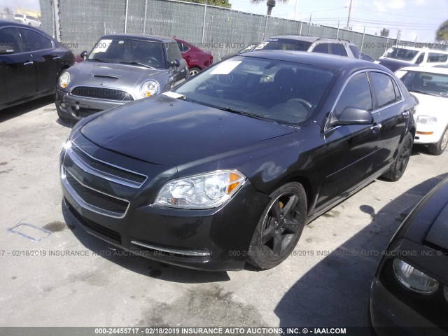 1G1ZC5EU1CF256813 - 2012 CHEVROLET MALIBU 1LT BLACK photo 2