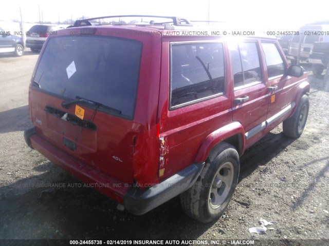 1J4FT68S6XL508440 - 1999 JEEP CHEROKEE SPORT/CLASSIC RED photo 4