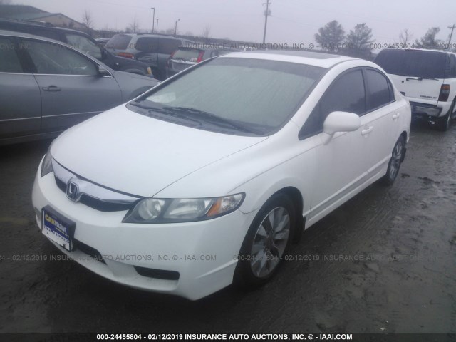 2HGFA16989H521335 - 2009 HONDA CIVIC EXL WHITE photo 2