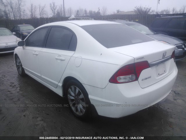 2HGFA16989H521335 - 2009 HONDA CIVIC EXL WHITE photo 3