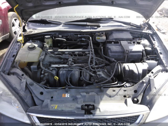 1FAHP34N76W108665 - 2006 FORD FOCUS ZX4 GRAY photo 10