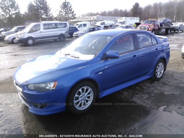 JA32U2FU0BU008290 - 2011 MITSUBISHI LANCER ES/ES SPORT BLUE photo 2