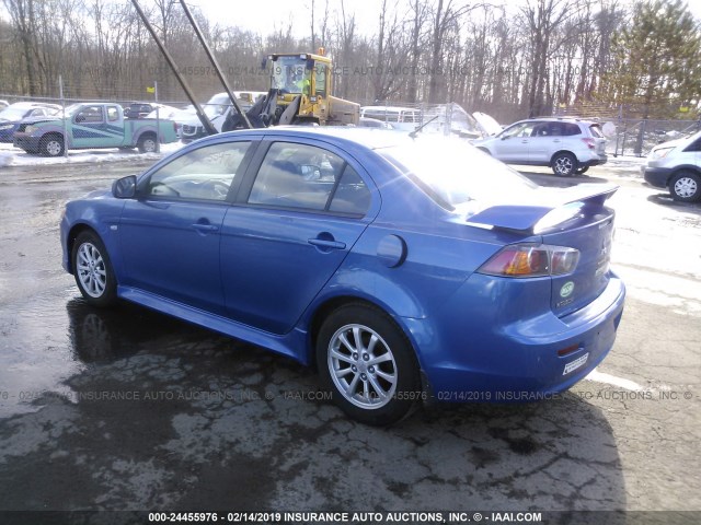 JA32U2FU0BU008290 - 2011 MITSUBISHI LANCER ES/ES SPORT BLUE photo 3