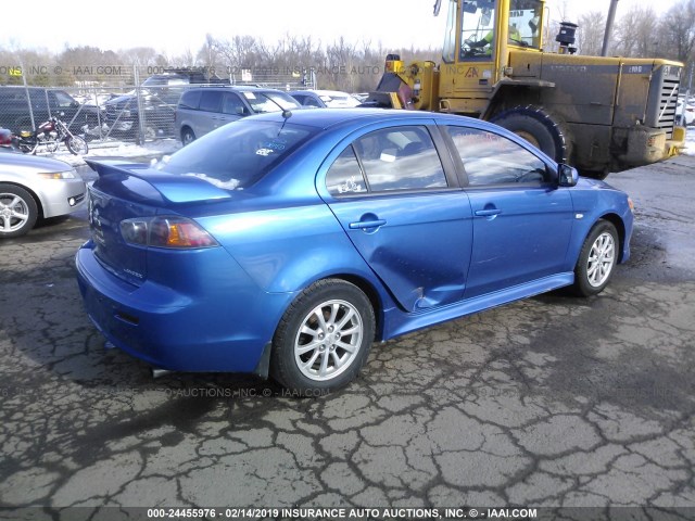 JA32U2FU0BU008290 - 2011 MITSUBISHI LANCER ES/ES SPORT BLUE photo 4