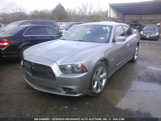 2B3CL5CT5BH521044 - 2011 DODGE CHARGER R/T SILVER photo 2