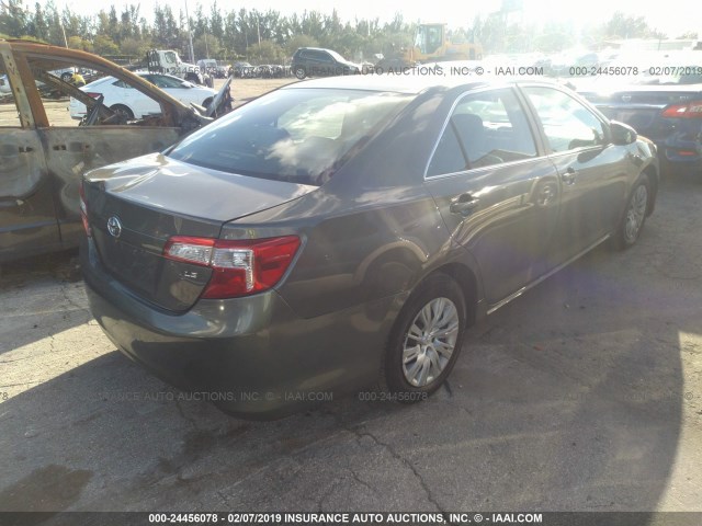 4T4BF1FK7CR256107 - 2012 TOYOTA CAMRY SE/LE/XLE GRAY photo 4