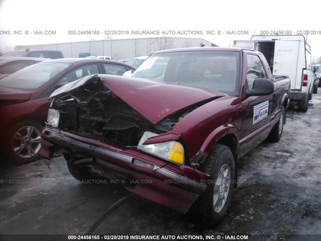 1GTDT19W6V8525501 - 1997 GMC SONOMA MAROON photo 2