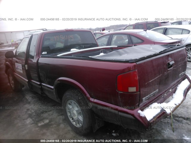 1GTDT19W6V8525501 - 1997 GMC SONOMA MAROON photo 3