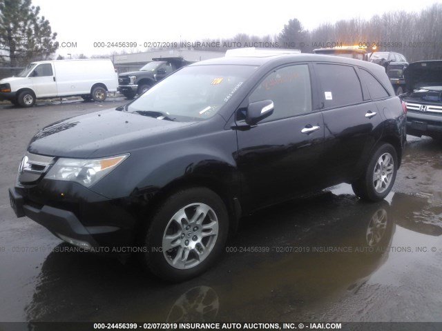 2HNYD28457H527896 - 2007 ACURA MDX TECHNOLOGY BLACK photo 2