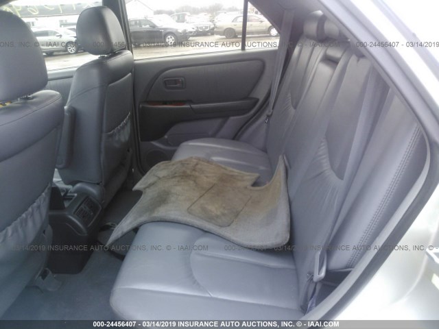 JT6HF10U4Y0098513 - 2000 LEXUS RX 300 SILVER photo 8