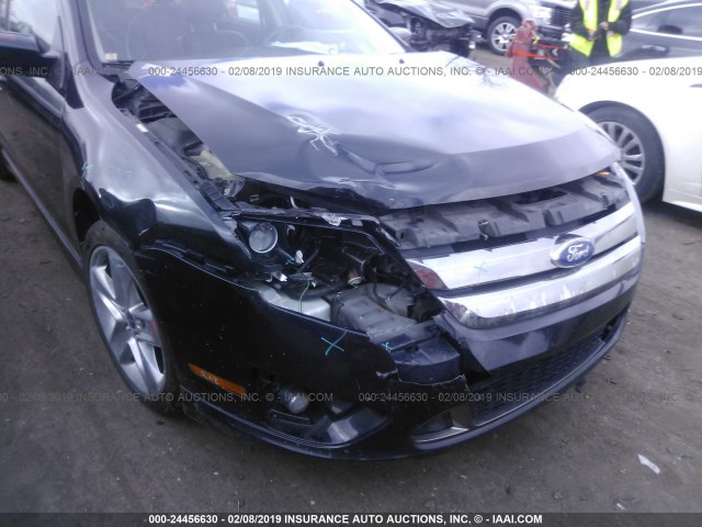 3FAHP0KC1BR260714 - 2011 FORD FUSION SPORT BLACK photo 6