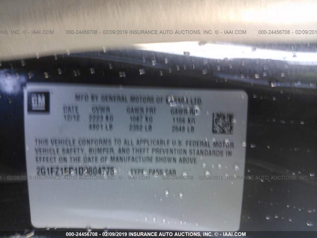 2G1FZ1EP1D9804775 - 2013 CHEVROLET CAMARO ZL1 蓝色 照片 9